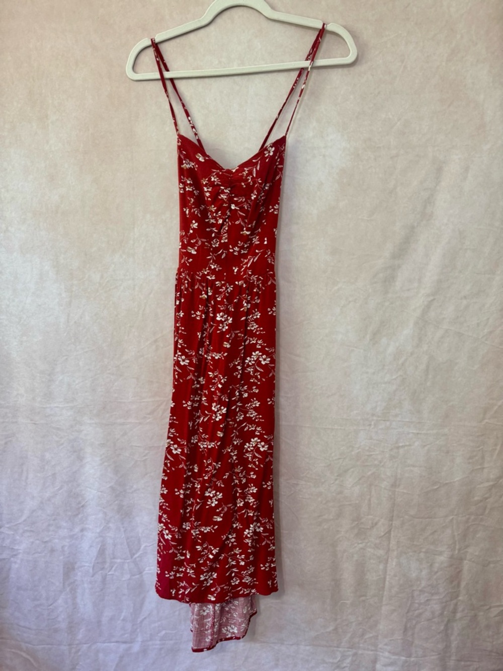 Old Navy Red Floral Spaghetti Strap Maxi Dress